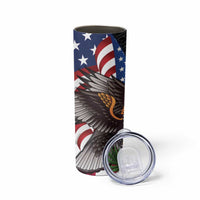 United States and American Samoa Skinny Tumbler USA Flag Eagle With Seal Tropical Flowers