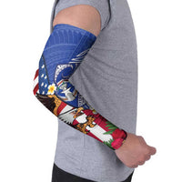 United States and Northern Mariana Islands Arm Sleeves USA Flag Eagle CNMI Latte Stone Tropical Flowers LT14 - Polynesian Pride