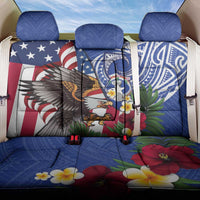 United States and Northern Mariana Islands Back Car Seat Cover USA Flag Eagle CNMI Latte Stone Tropical Flowers LT14 One Size Blue - Polynesian Pride