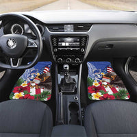 United States and Northern Mariana Islands Car Mats USA Flag Eagle CNMI Latte Stone Tropical Flowers