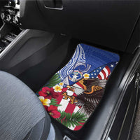 United States and Northern Mariana Islands Car Mats USA Flag Eagle CNMI Latte Stone Tropical Flowers