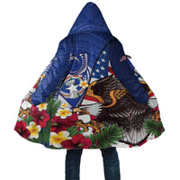 United States and Northern Mariana Islands Cloak USA Flag Eagle CNMI Latte Stone Tropical Flowers