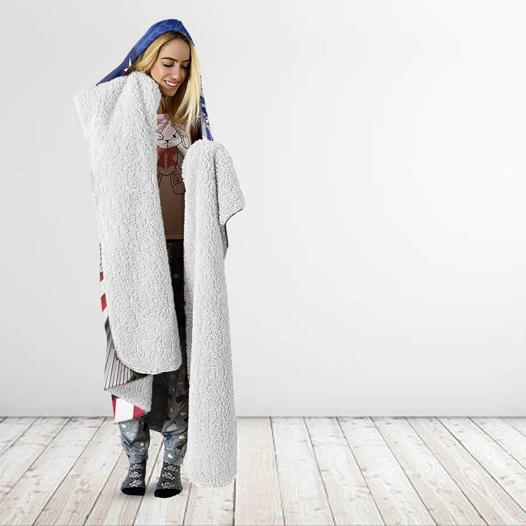 United States and Northern Mariana Islands Hooded Blanket USA Flag Eagle CNMI Latte Stone Tropical Flowers LT14 - Polynesian Pride