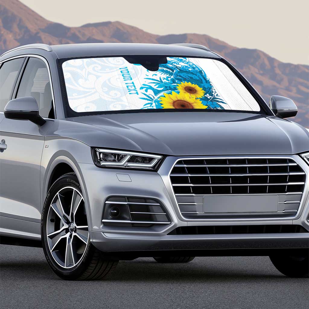 New Zealand Autism Awareness Month Auto Sun Shade Takiwatanga Maori Lizard With Sunflower - Polynesian Pride