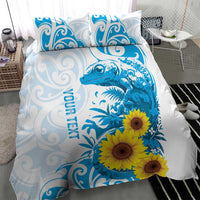 New Zealand Autism Awareness Month Bedding Set Takiwatanga Maori Lizard With Sunflower