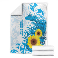 New Zealand Autism Awareness Month Blanket Takiwatanga Maori Lizard With Sunflower