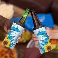 New Zealand Autism Awareness Month 4 in 1 Can Cooler Tumbler Takiwatanga Maori Lizard With Sunflower