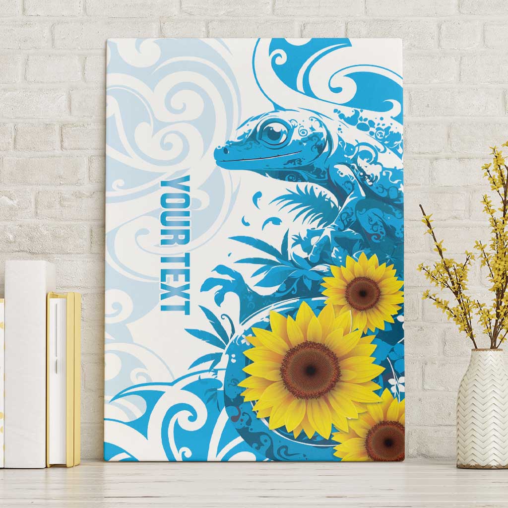 New Zealand Autism Awareness Month Canvas Wall Art Takiwatanga Maori Lizard With Sunflower
