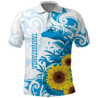 New Zealand Autism Awareness Month Polo Shirt Takiwatanga Maori Lizard With Sunflower