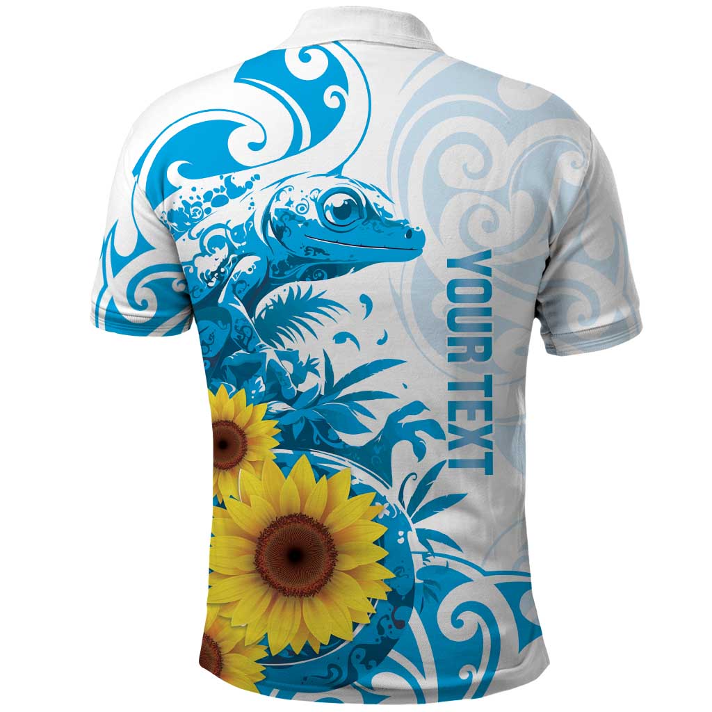New Zealand Autism Awareness Month Polo Shirt Takiwatanga Maori Lizard With Sunflower