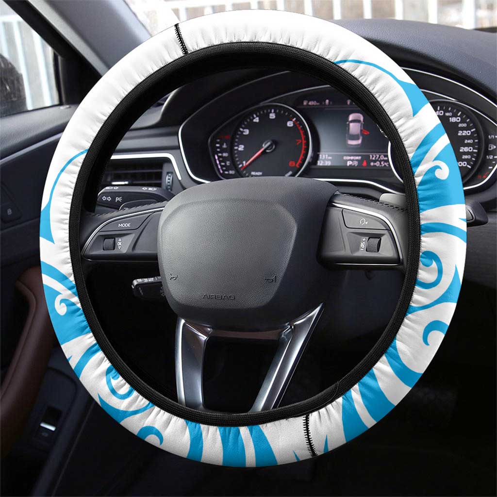 New Zealand Autism Awareness Month Steering Wheel Cover Takiwatanga Maori Lizard With Sunflower