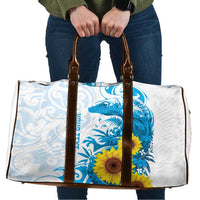 New Zealand Autism Awareness Month Travel Bag Takiwatanga Maori Lizard With Sunflower - Polynesian Pride