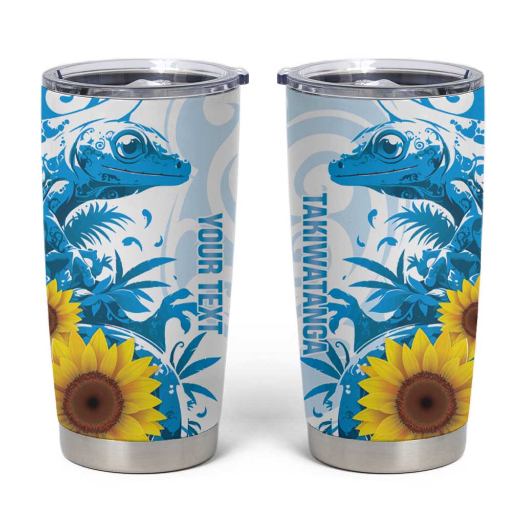 New Zealand Autism Awareness Month Tumbler Cup Takiwatanga Maori Lizard With Sunflower