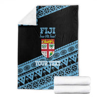 Fiji Rugby 2025 Custom Blanket Fijian Tapa Toso Viti Toso - Black