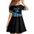 Fiji Rugby 2025 Custom Family Matching Off The Shoulder Long Sleeve Dress and Hawaiian Shirt Fijian Tapa Toso Viti Toso - Black