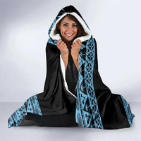 Fiji Rugby 2025 Custom Hooded Blanket Fijian Tapa Toso Viti Toso - Black