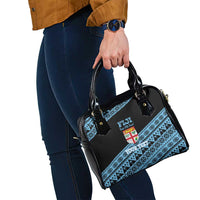 Fiji Rugby 2025 Custom Shoulder Handbag Fijian Tapa Toso Viti Toso - Black