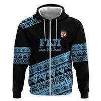 Fiji Rugby 2025 Custom Zip Hoodie Fijian Tapa Toso Viti Toso - Black LT14 Zip Hoodie Black - Polynesian Pride