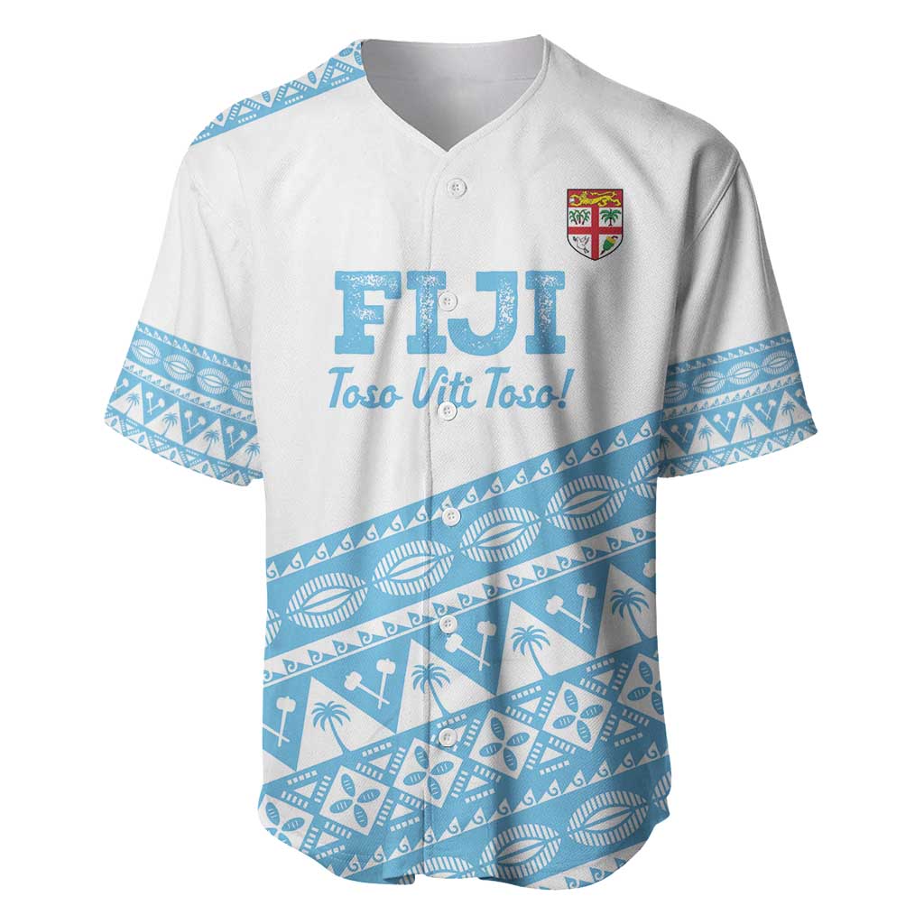 Fiji Rugby 2025 Custom Baseball Jersey Fijian Tapa Toso Viti Toso - White