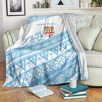 Fiji Rugby 2025 Custom Blanket Fijian Tapa Toso Viti Toso - White