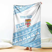 Fiji Rugby 2025 Custom Blanket Fijian Tapa Toso Viti Toso - White