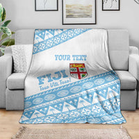 Fiji Rugby 2025 Custom Blanket Fijian Tapa Toso Viti Toso - White