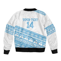 Fiji Rugby 2025 Custom Bomber Jacket Fijian Tapa Toso Viti Toso - White