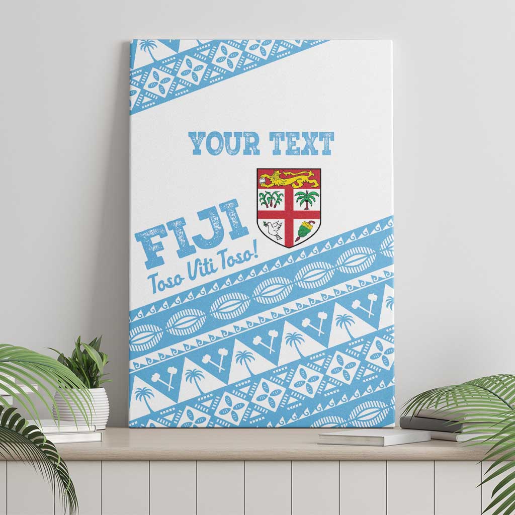 Fiji Rugby 2025 Custom Canvas Wall Art Fijian Tapa Toso Viti Toso - White