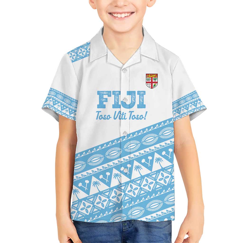 Fiji Rugby 2025 Custom Family Matching Long Sleeve Bodycon Dress and Hawaiian Shirt Fijian Tapa Toso Viti Toso - White