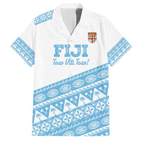 Fiji Rugby 2025 Custom Family Matching Tank Maxi Dress and Hawaiian Shirt Fijian Tapa Toso Viti Toso - White