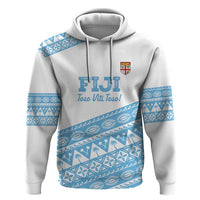 Fiji Rugby 2025 Custom Hoodie Fijian Tapa Toso Viti Toso - White