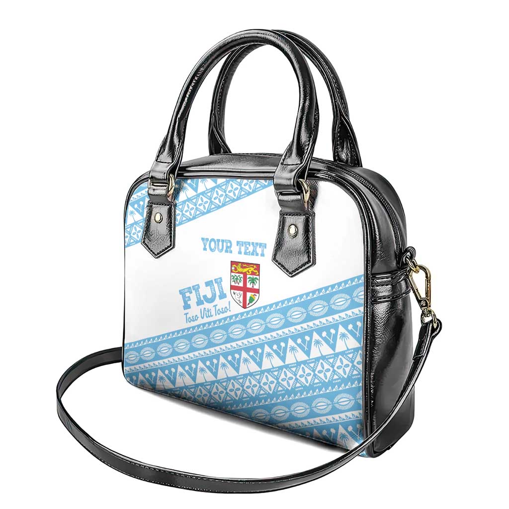 Fiji Rugby 2025 Custom Shoulder Handbag Fijian Tapa Toso Viti Toso - White