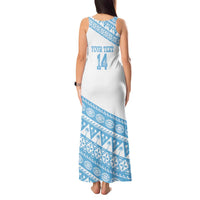 Fiji Rugby 2025 Custom Tank Maxi Dress Fijian Tapa Toso Viti Toso - White