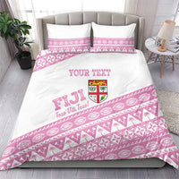 Fiji Rugby 2025 Custom Bedding Set Fijian Tapa Toso Viti Toso - Pink