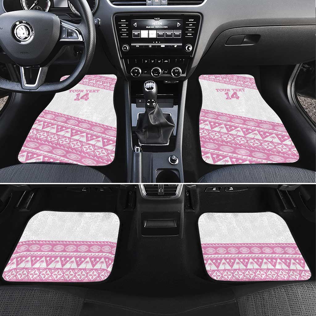 Fiji Rugby 2025 Custom Car Mats Fijian Tapa Toso Viti Toso - Pink LT14 Set 4pcs Pink - Polynesian Pride