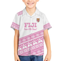 Fiji Rugby 2025 Custom Family Matching Long Sleeve Bodycon Dress and Hawaiian Shirt Fijian Tapa Toso Viti Toso - Pink