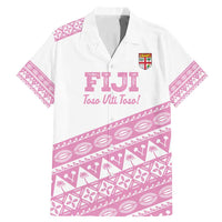 Fiji Rugby 2025 Custom Family Matching Mermaid Dress and Hawaiian Shirt Fijian Tapa Toso Viti Toso - Pink