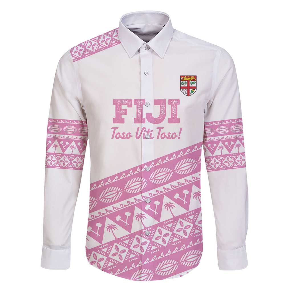 Fiji Rugby 2025 Custom Family Matching Puletasi and Hawaiian Shirt Fijian Tapa Toso Viti Toso - Pink
