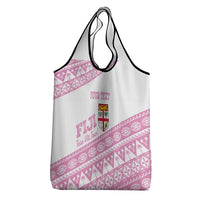 Fiji Rugby 2025 Custom Grocery Bag Fijian Tapa Toso Viti Toso - Pink LT14 - Polynesian Pride