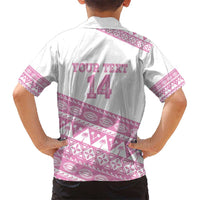Fiji Rugby 2025 Custom Kid Hawaiian Shirt Fijian Tapa Toso Viti Toso - Pink