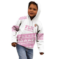 Fiji Rugby 2025 Custom Kid Hoodie Fijian Tapa Toso Viti Toso - Pink