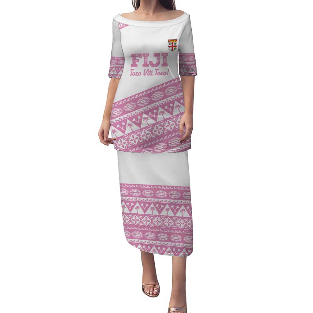 Fiji Rugby 2025 Custom Puletasi Fijian Tapa Toso Viti Toso - Pink