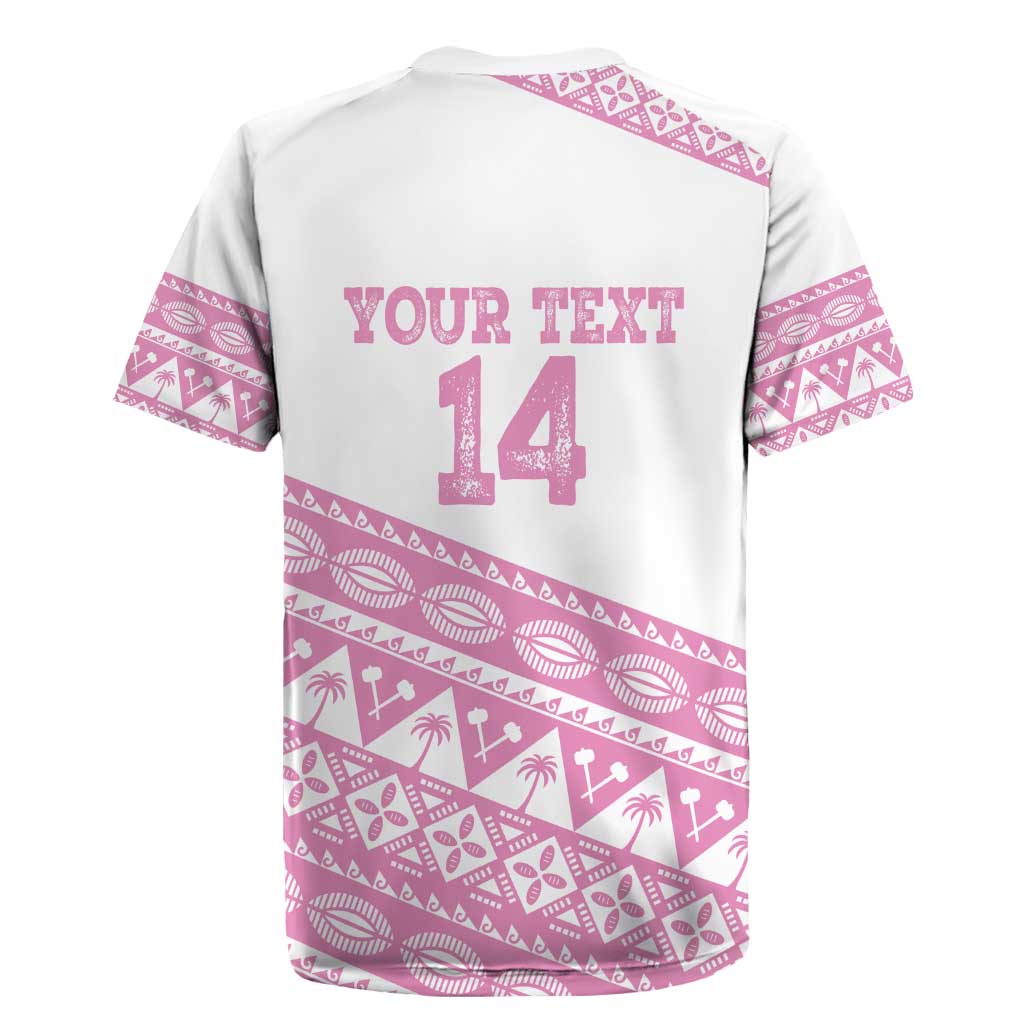 Fiji Rugby 2025 Custom Rugby Jersey Fijian Tapa Toso Viti Toso - Pink LT14 - Polynesian Pride