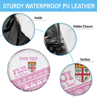 Fiji Rugby 2025 Custom Spare Tire Cover Fijian Tapa Toso Viti Toso - Pink