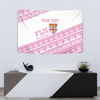 Fiji Rugby 2025 Custom Tapestry Fijian Tapa Toso Viti Toso - Pink
