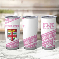 Fiji Rugby 2025 Custom Tumbler Cup Fijian Tapa Toso Viti Toso - Pink LT14 - Polynesian Pride