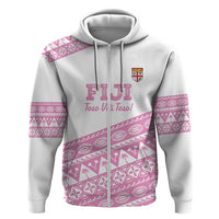 Fiji Rugby 2025 Custom Zip Hoodie Fijian Tapa Toso Viti Toso - Pink LT14 Zip Hoodie Pink - Polynesian Pride