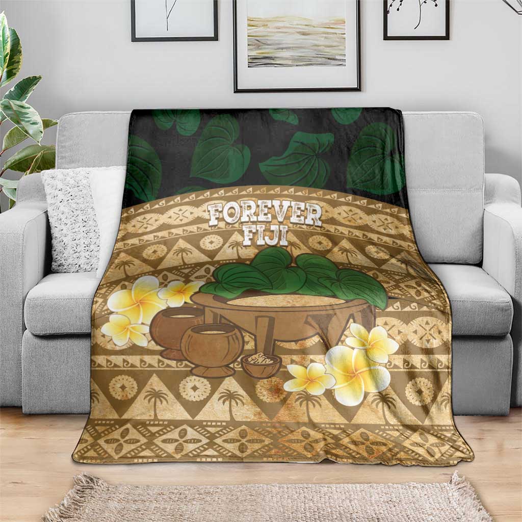 Bula Fiji Kava Bowl Blanket Fijian Tapa Cloth Vintage Vibe