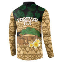 Bula Fiji Kava Bowl Button Sweatshirt Fijian Tapa Cloth Vintage Vibe