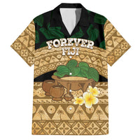 Bula Fiji Kava Bowl Family Matching Off Shoulder Maxi Dress and Hawaiian Shirt Fijian Tapa Cloth Vintage Vibe